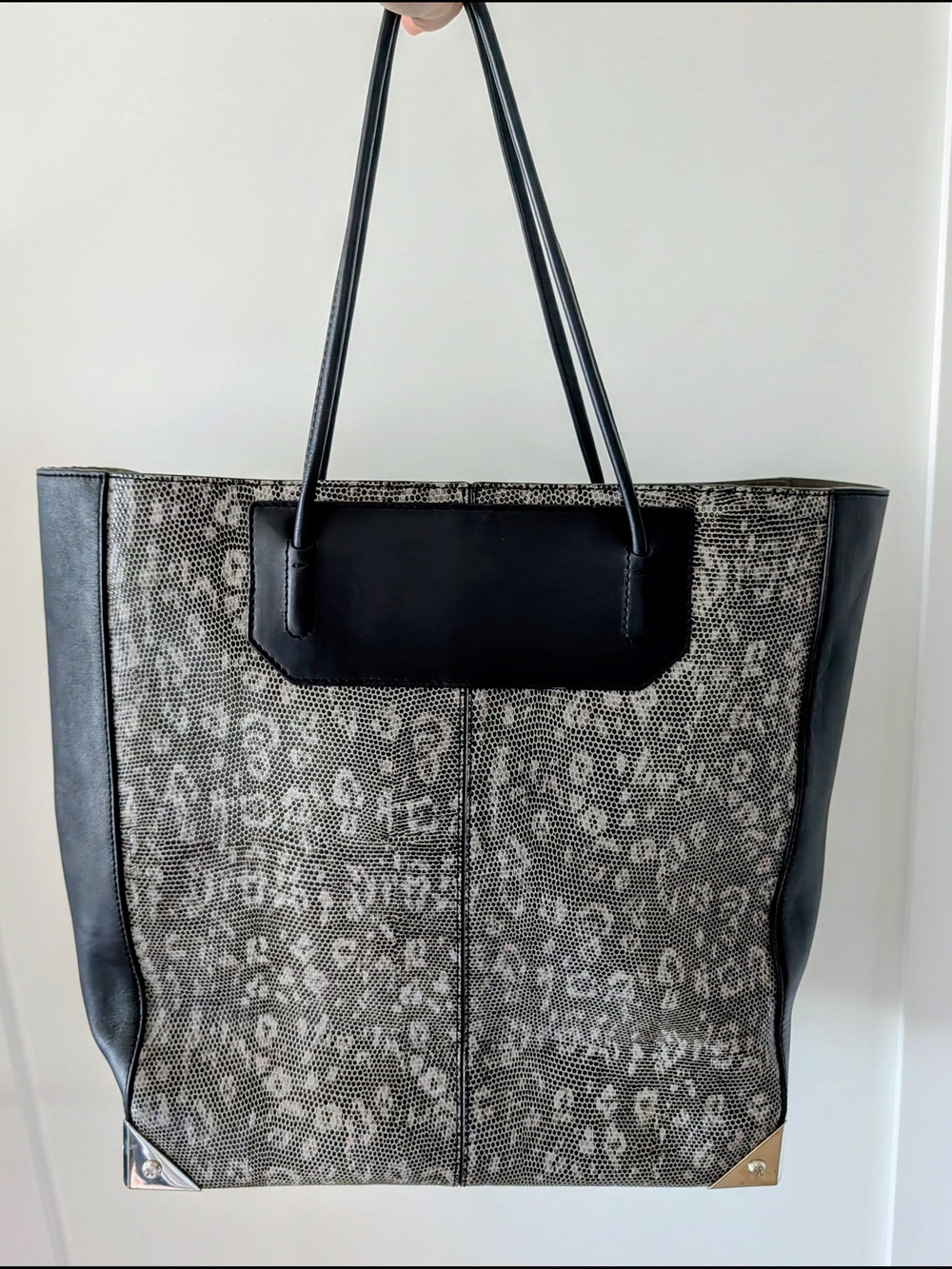 Alexander Wang Prisma Tote Rare Geyser Grey Navy Blue Leather